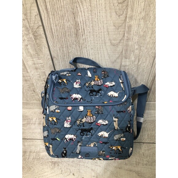Vera Bradley Blue Insulated Lunch Crossbody Bag Cats Meow 25002-P88 brand new - Picture 6 of 7